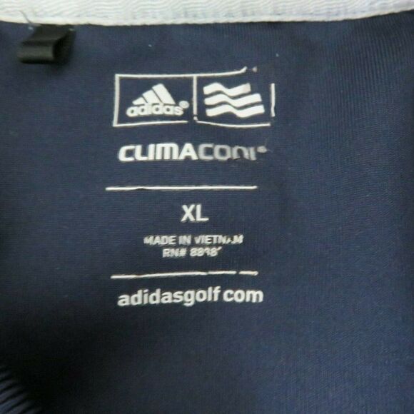 Adidas Golf Navy Blue Polo Shirt Mens XL ClimaCool Pullover Stripe - Picture 8 of 10